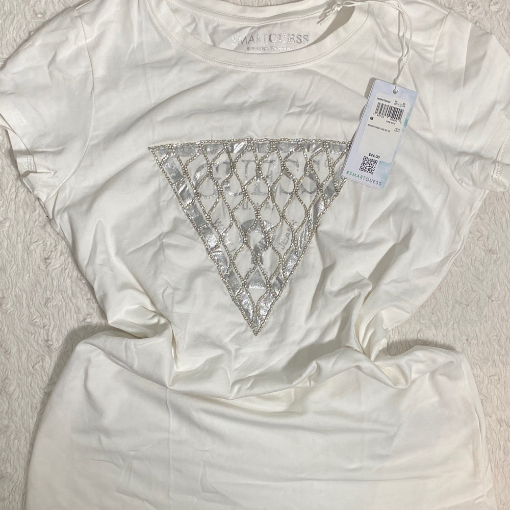 GUESS White Top with Rhinestones NWT